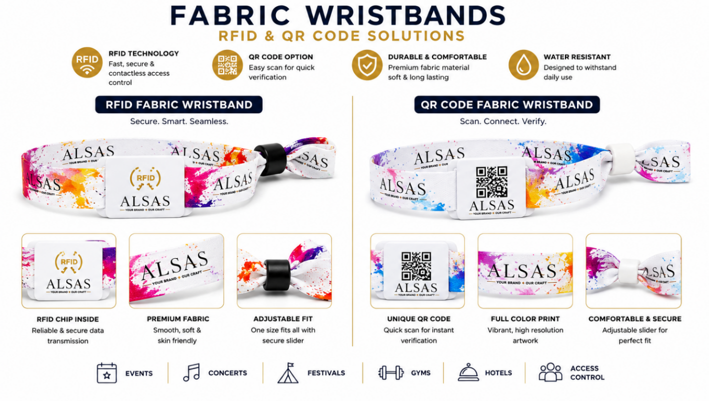Fabric card wristbands / NFC / RFID