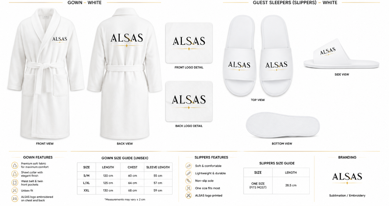 Guest gowns / slippers