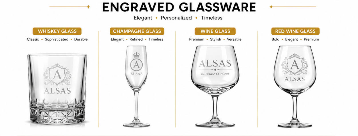 Engraved glassware