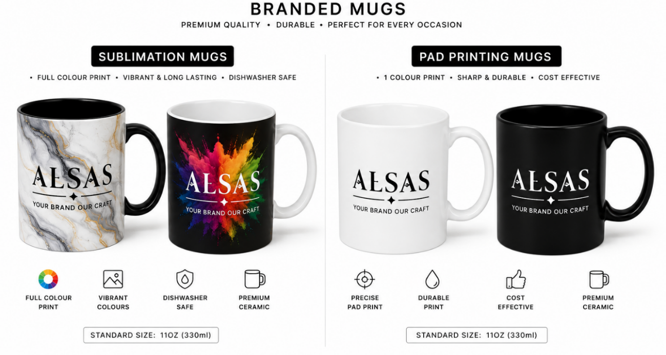 Branded mugs